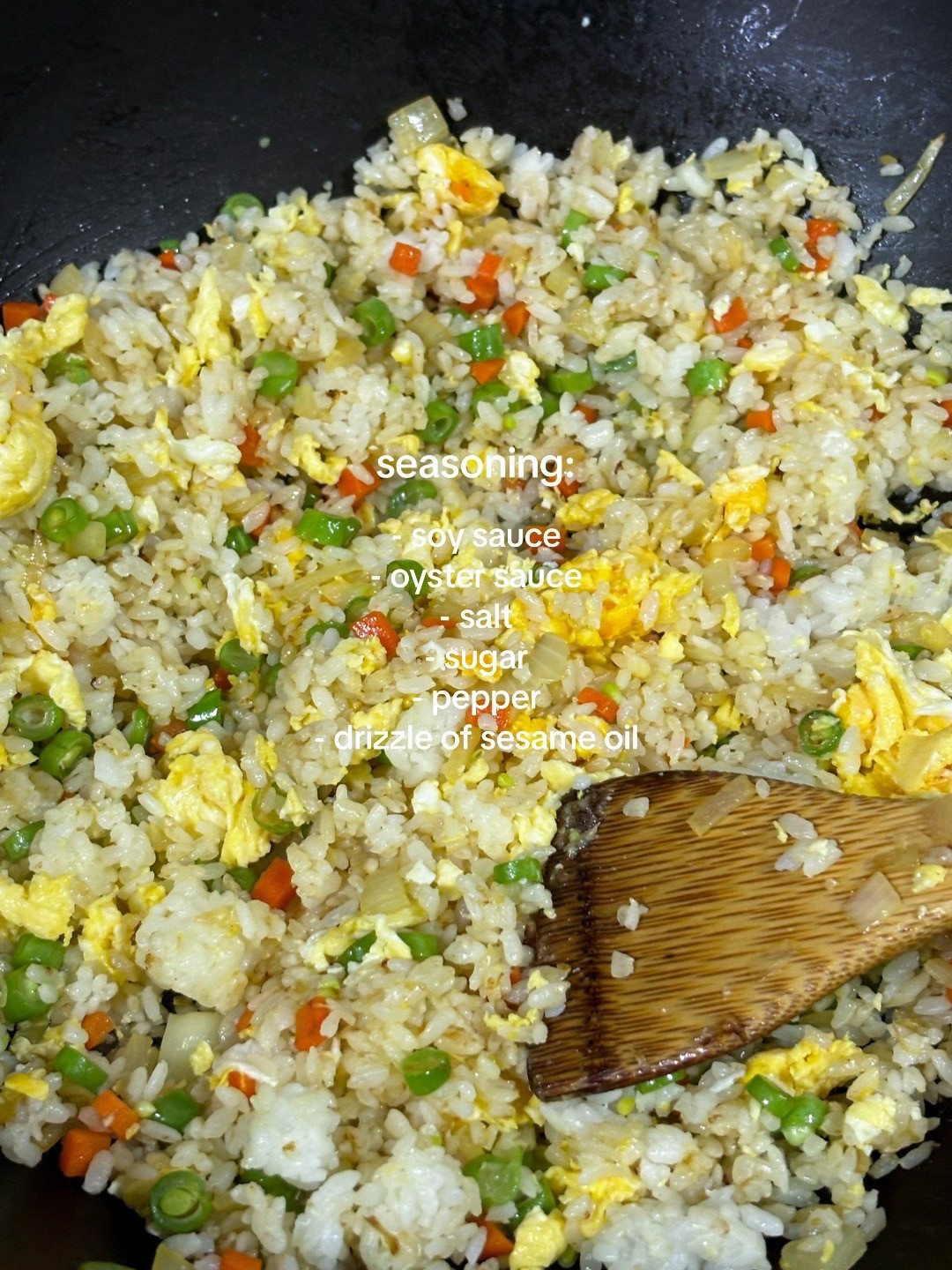 Easy Egg Fried Rice with Carrots, Onions, and French Beans