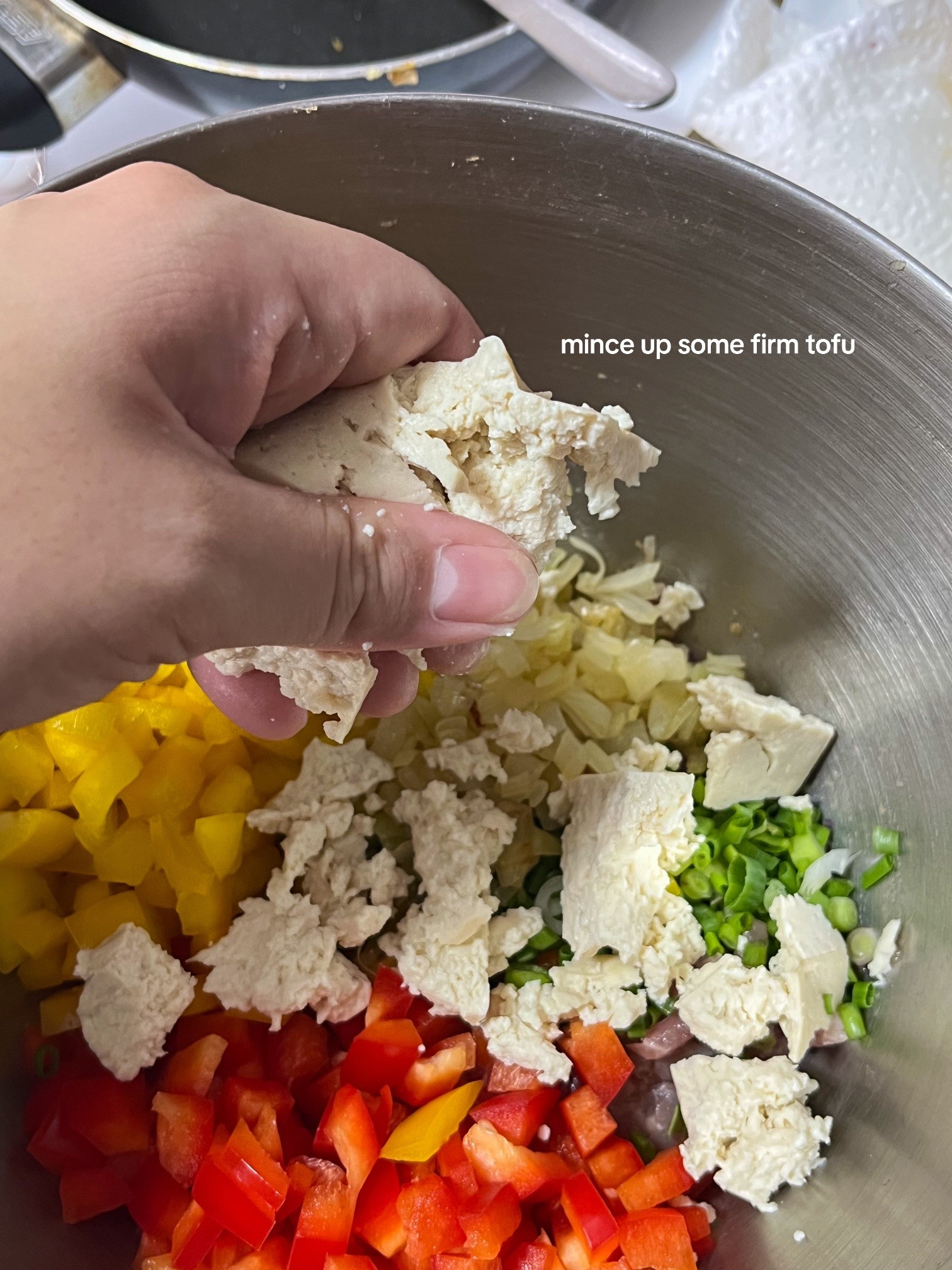 Easy Homemade Pork Tofu Meatballs with Colorful Vegetables