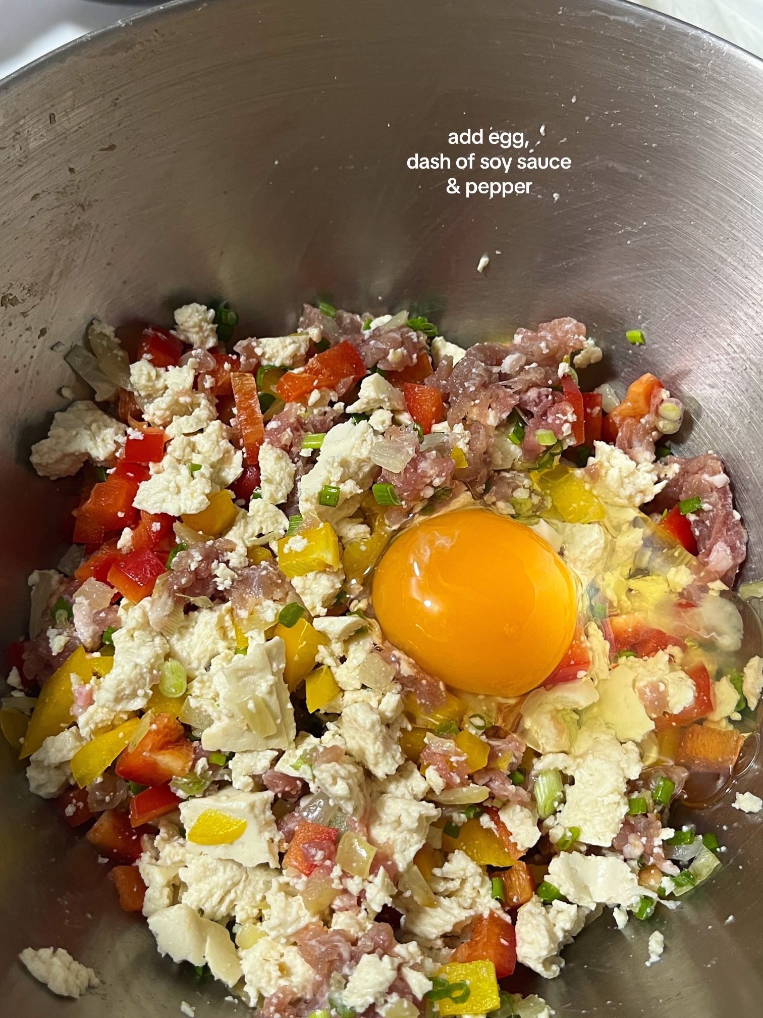 Easy Homemade Pork Tofu Meatballs with Colorful Vegetables