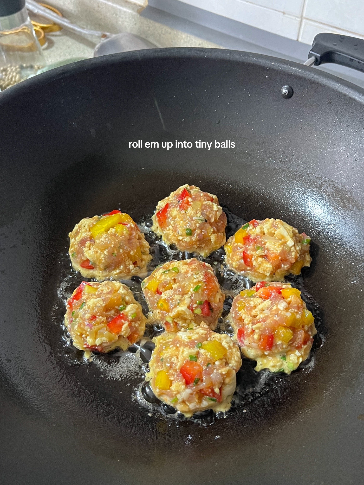 Easy Homemade Pork Tofu Meatballs with Colorful Vegetables