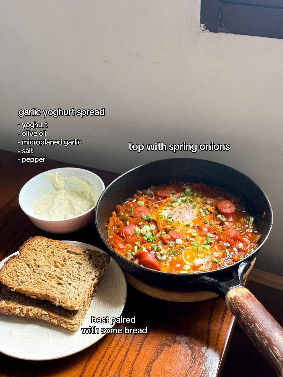 Easy One-Pan Shakshuka with Sausage, Eggs, and Fresh Vegetables