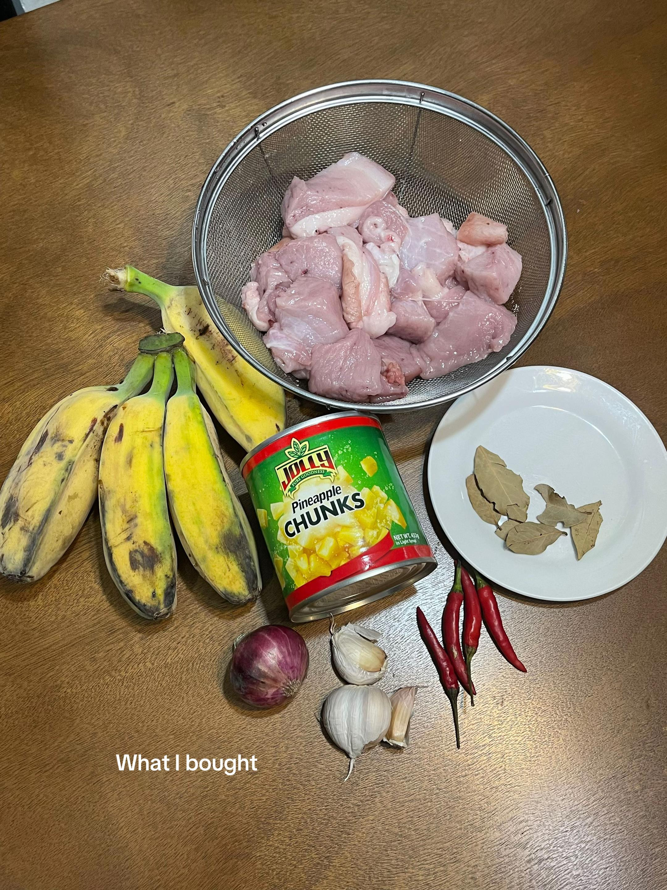 Easy Pork Estofado Recipe with Plantains, Pineapple Chunks and Spices