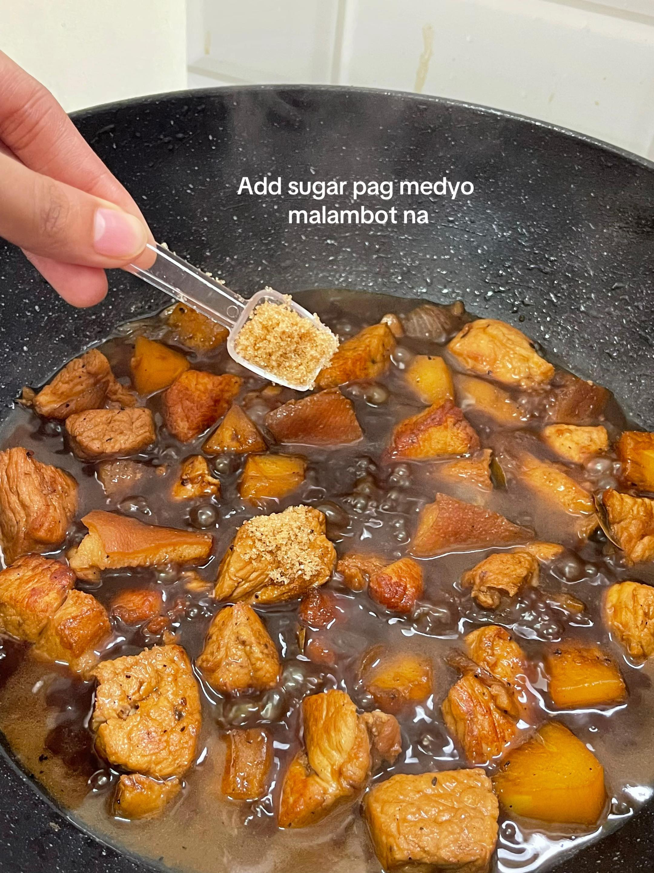 Easy Pork Estofado Recipe with Plantains, Pineapple Chunks and Spices