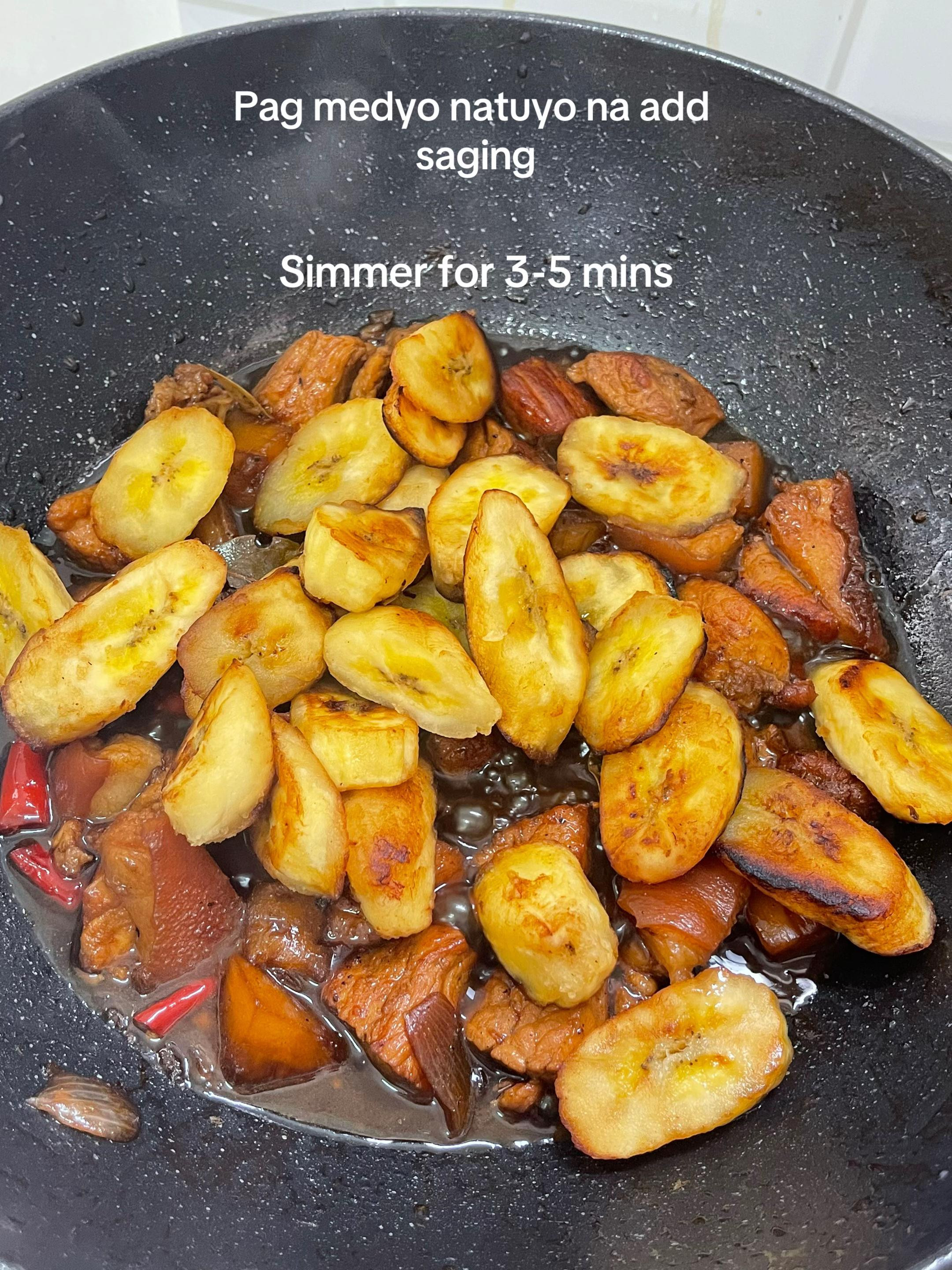 Easy Pork Estofado Recipe with Plantains, Pineapple Chunks and Spices