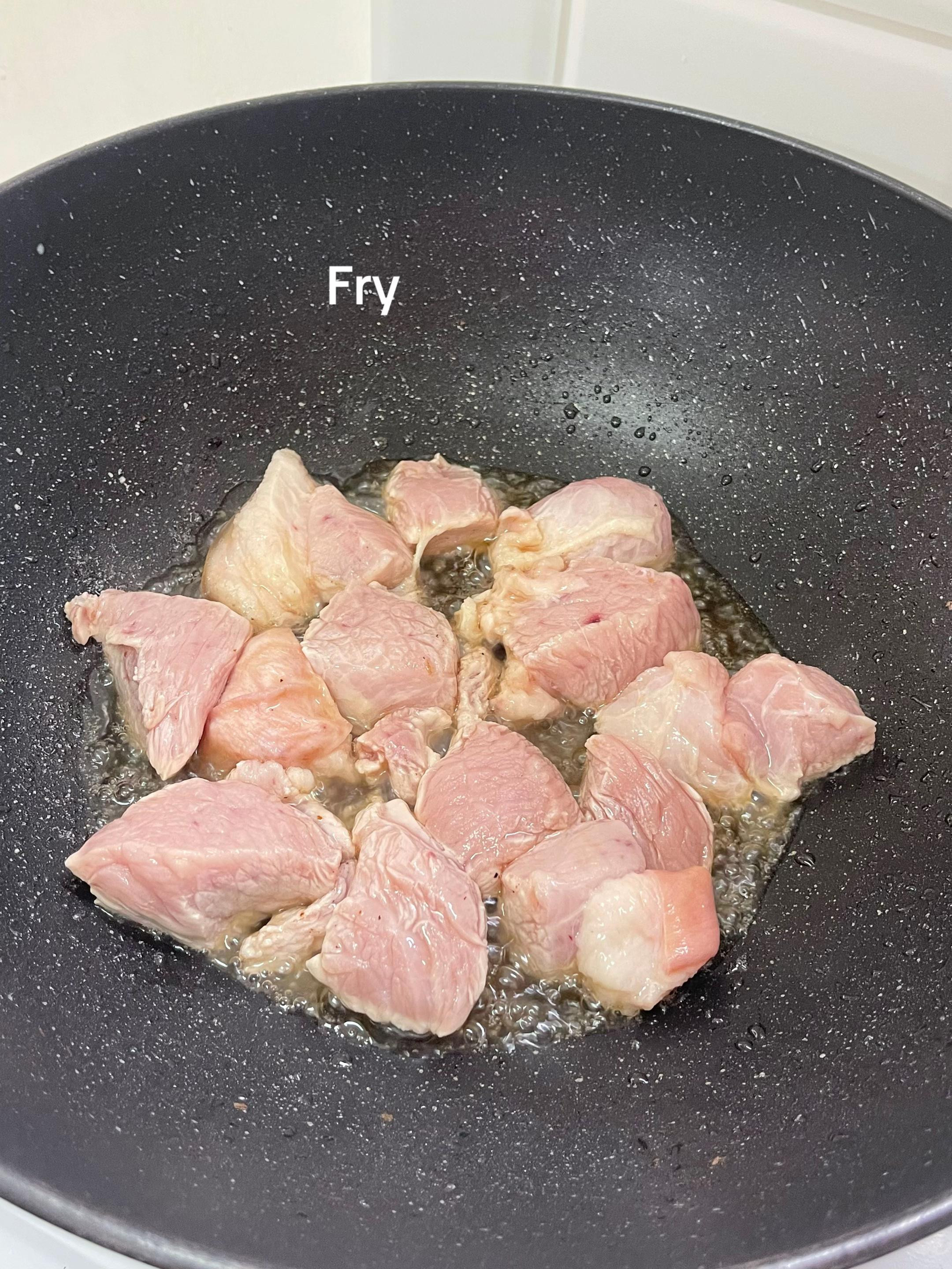 Easy Pork Estofado Recipe with Plantains, Pineapple Chunks and Spices