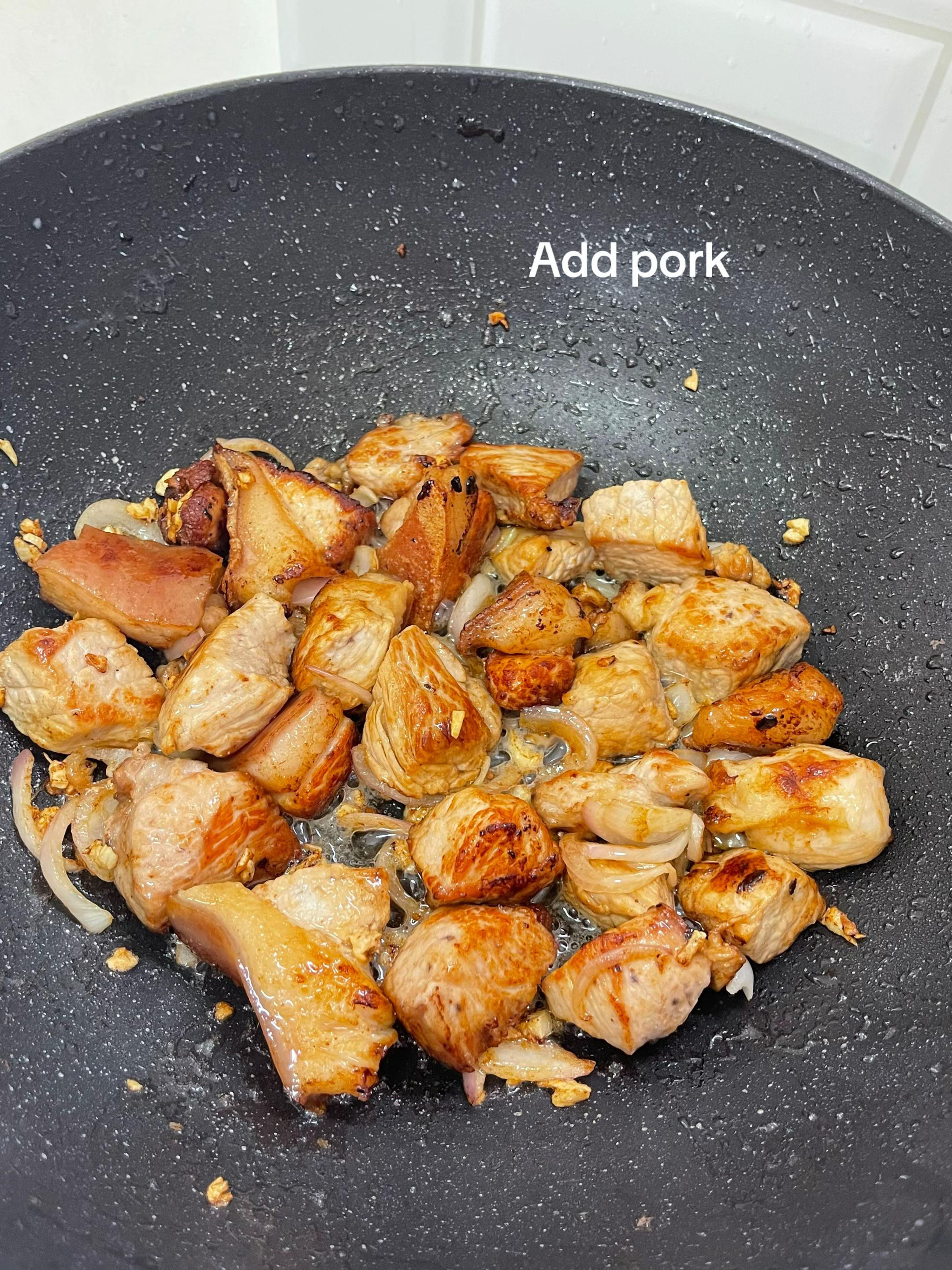 Easy Pork Estofado Recipe with Plantains, Pineapple Chunks and Spices