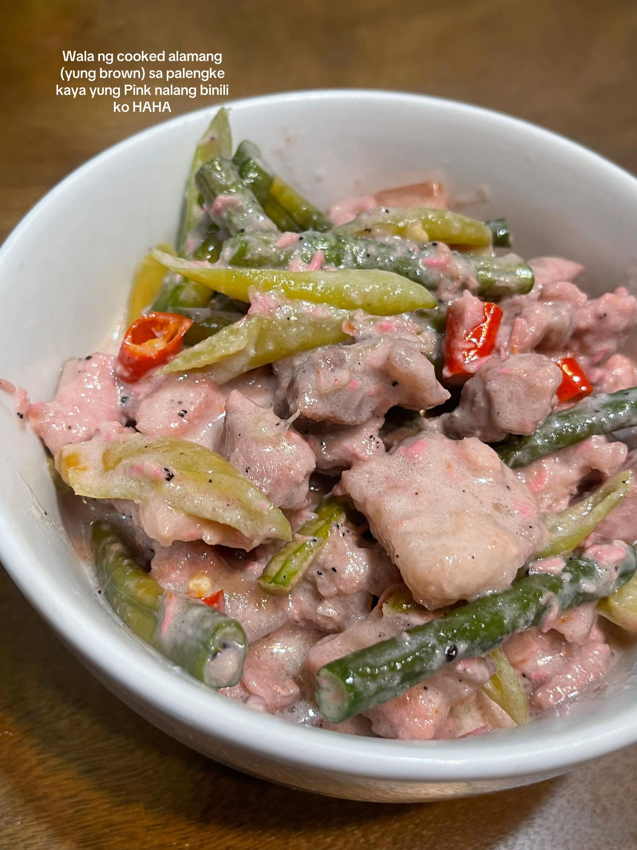 Easy Recipe: Bicol Express with sitaw - Spicy pork and green beans in coconut milk