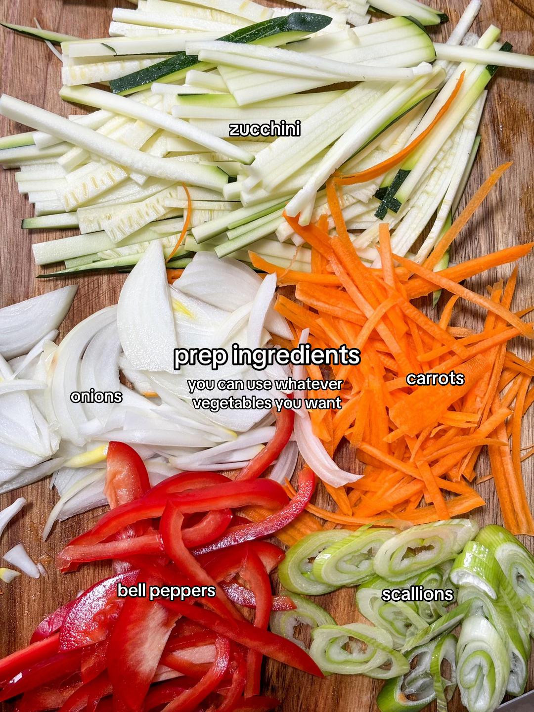 Easy Vegetable Jeon Recipe with Zucchini, Carrots, Onions, Bell Peppers, and Scallions