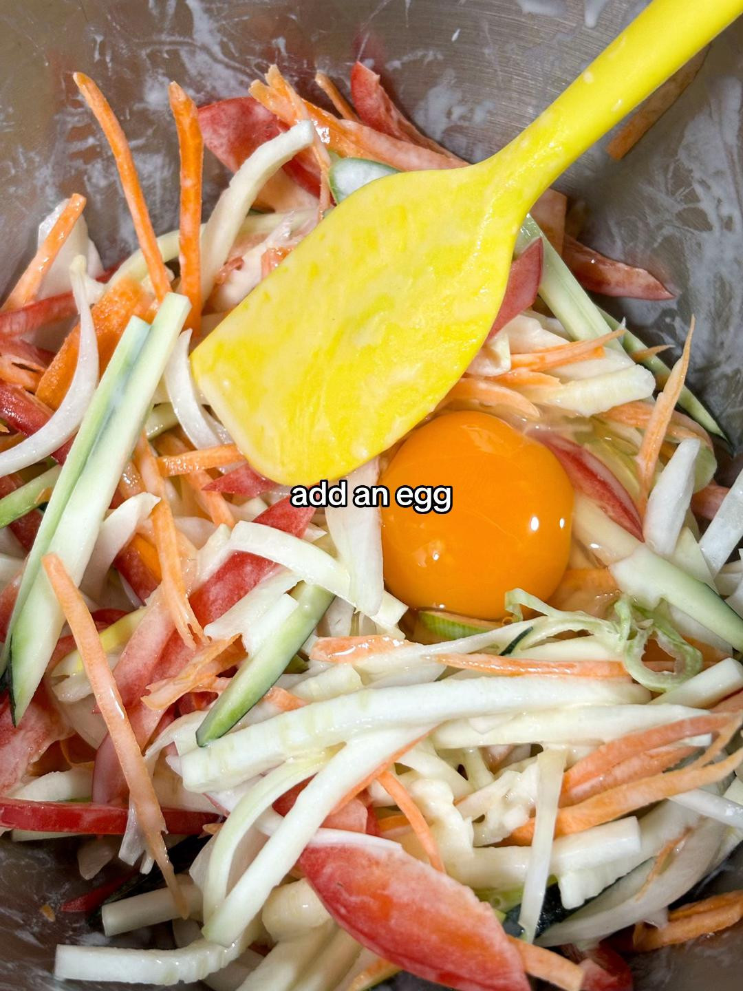 Easy Vegetable Jeon Recipe with Zucchini, Carrots, Onions, Bell Peppers, and Scallions