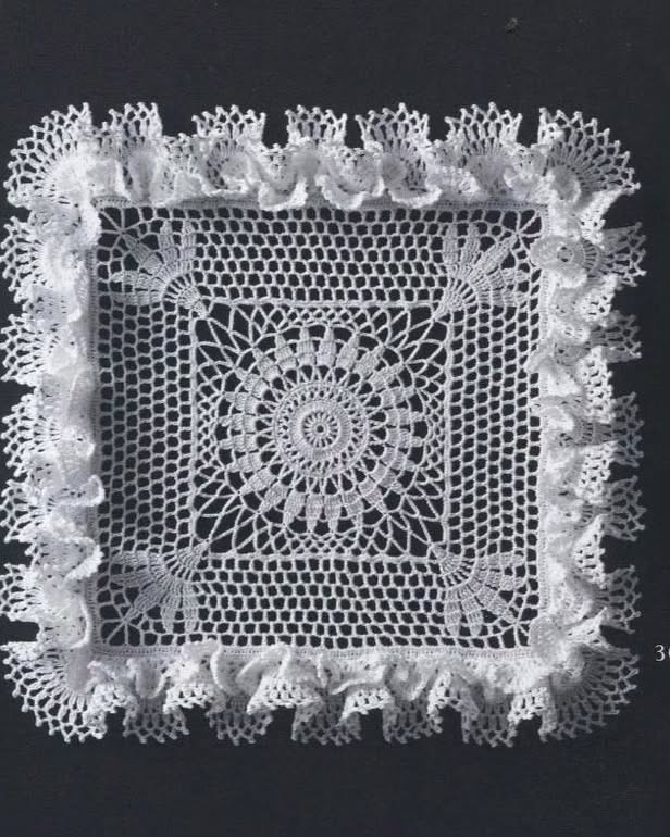 Elegant Double Ruffle Lace Doily Crochet Pattern with Chart