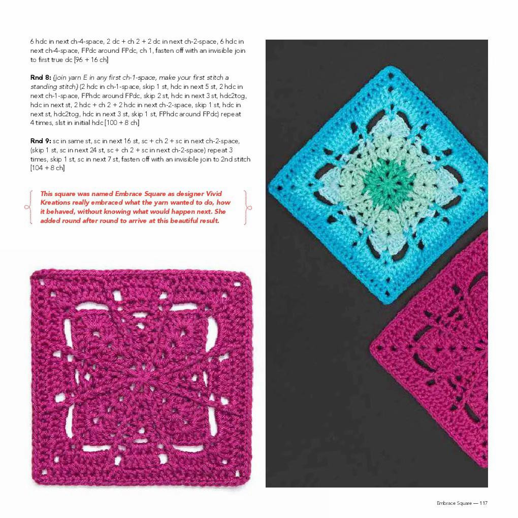 Embrace Square: Crochet Pattern with Flat Chart & Instructions
