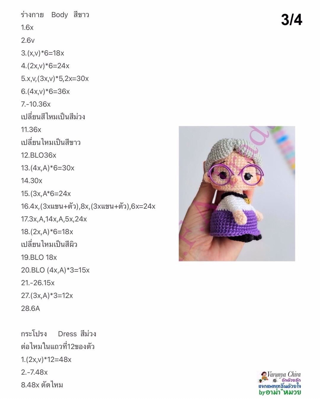 แผนผังสอนทำตุ๊กตาคุณยาย Emma Webster