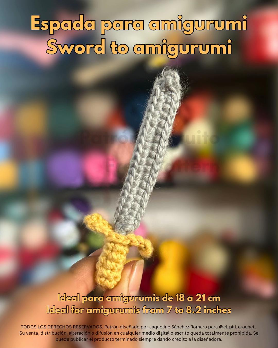 Espada para Amigurumi: Patrón Gratuito de Móc Len