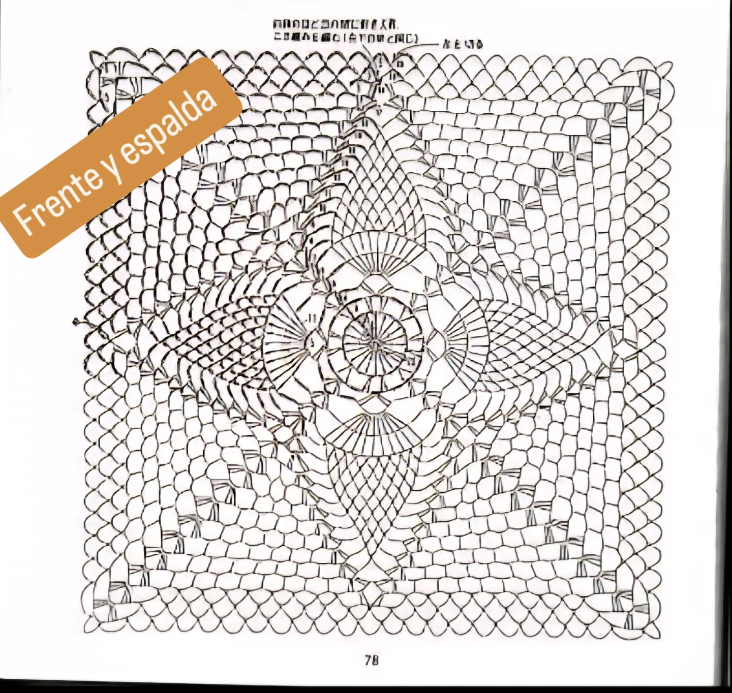 Esquema de suéter crochet con diseño floral y mangas largas