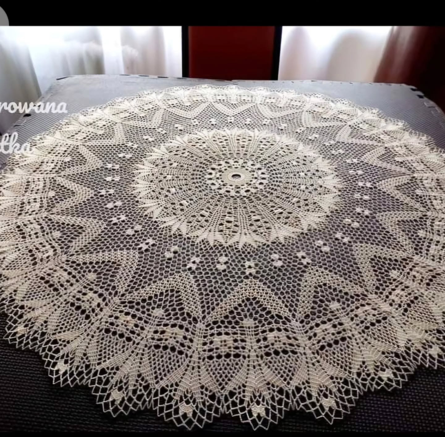 Ewaka Round Crochet Tablecloth Pattern Chart