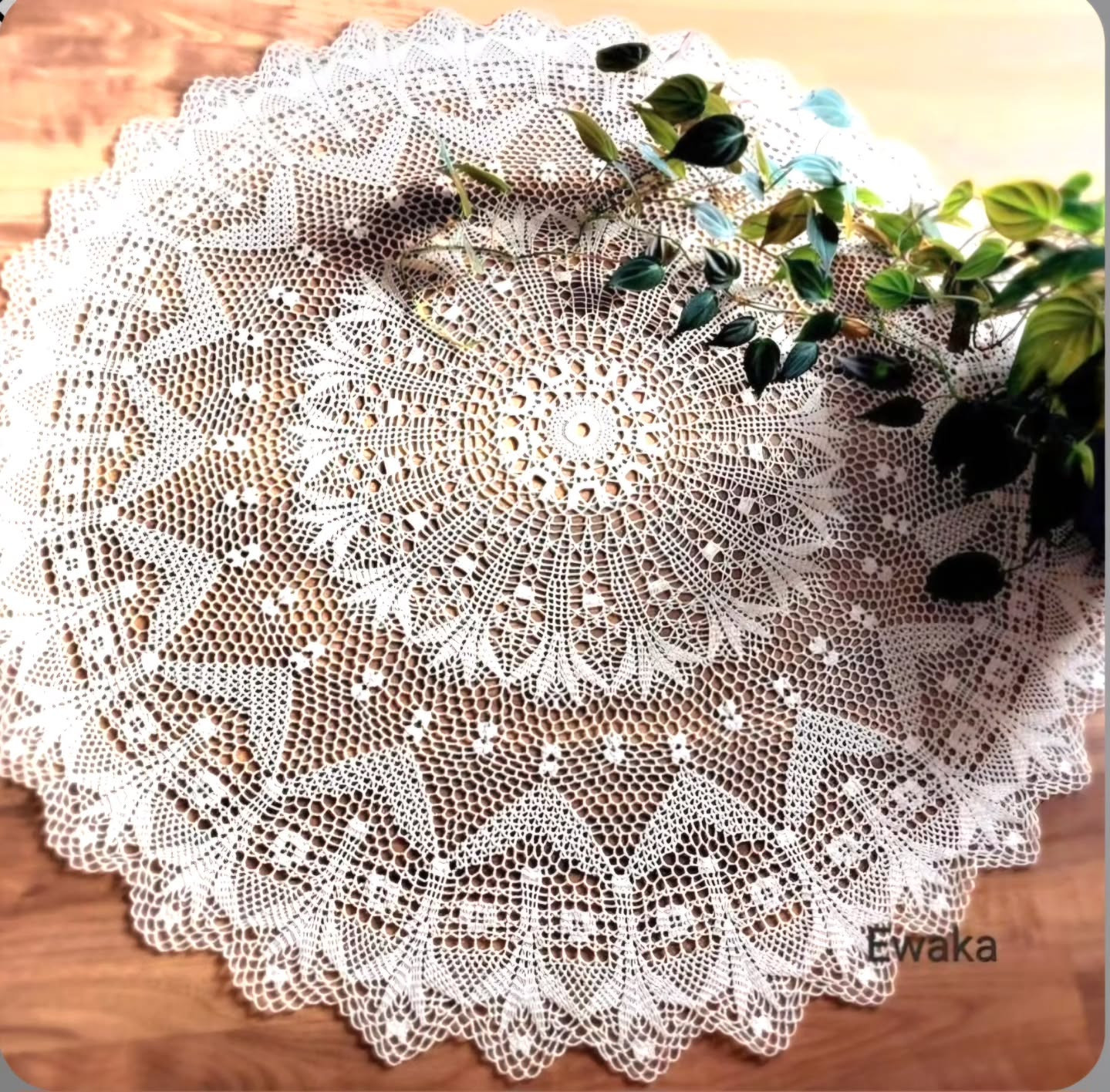 Ewaka Round Crochet Tablecloth Pattern Chart