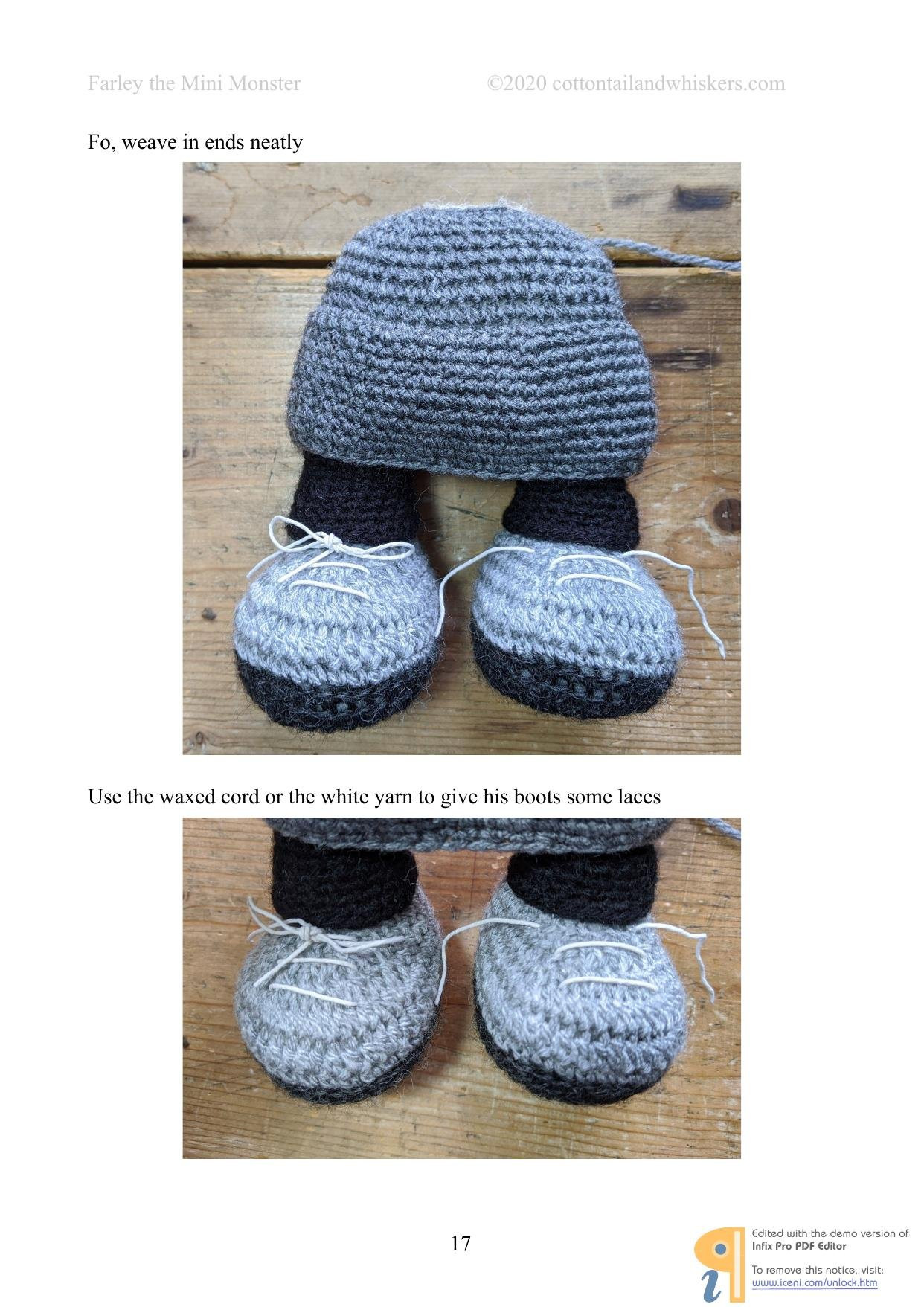 Farley the Mini Monster Crochet Pattern by Cottontail & Whiskers