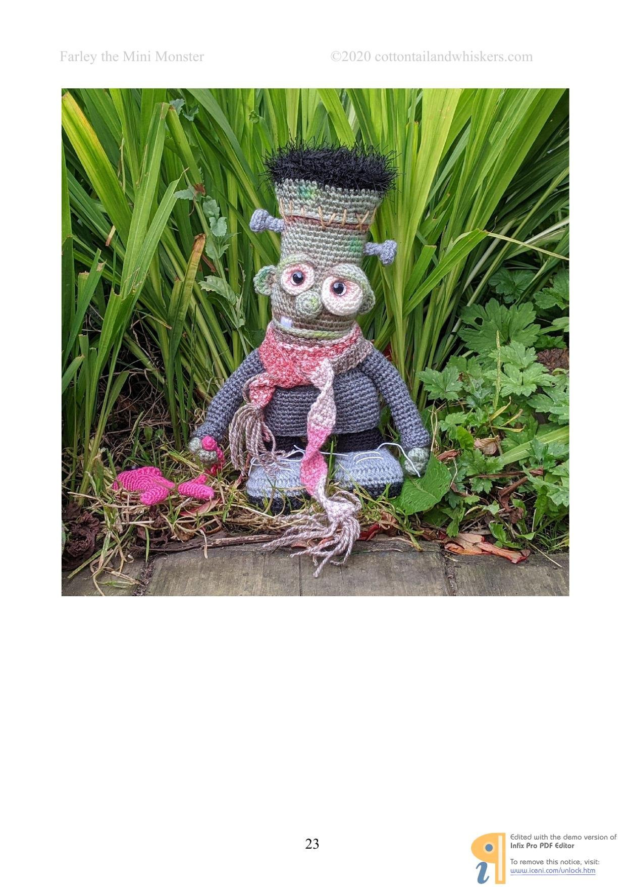 Farley the Mini Monster Crochet Pattern by Cottontail & Whiskers