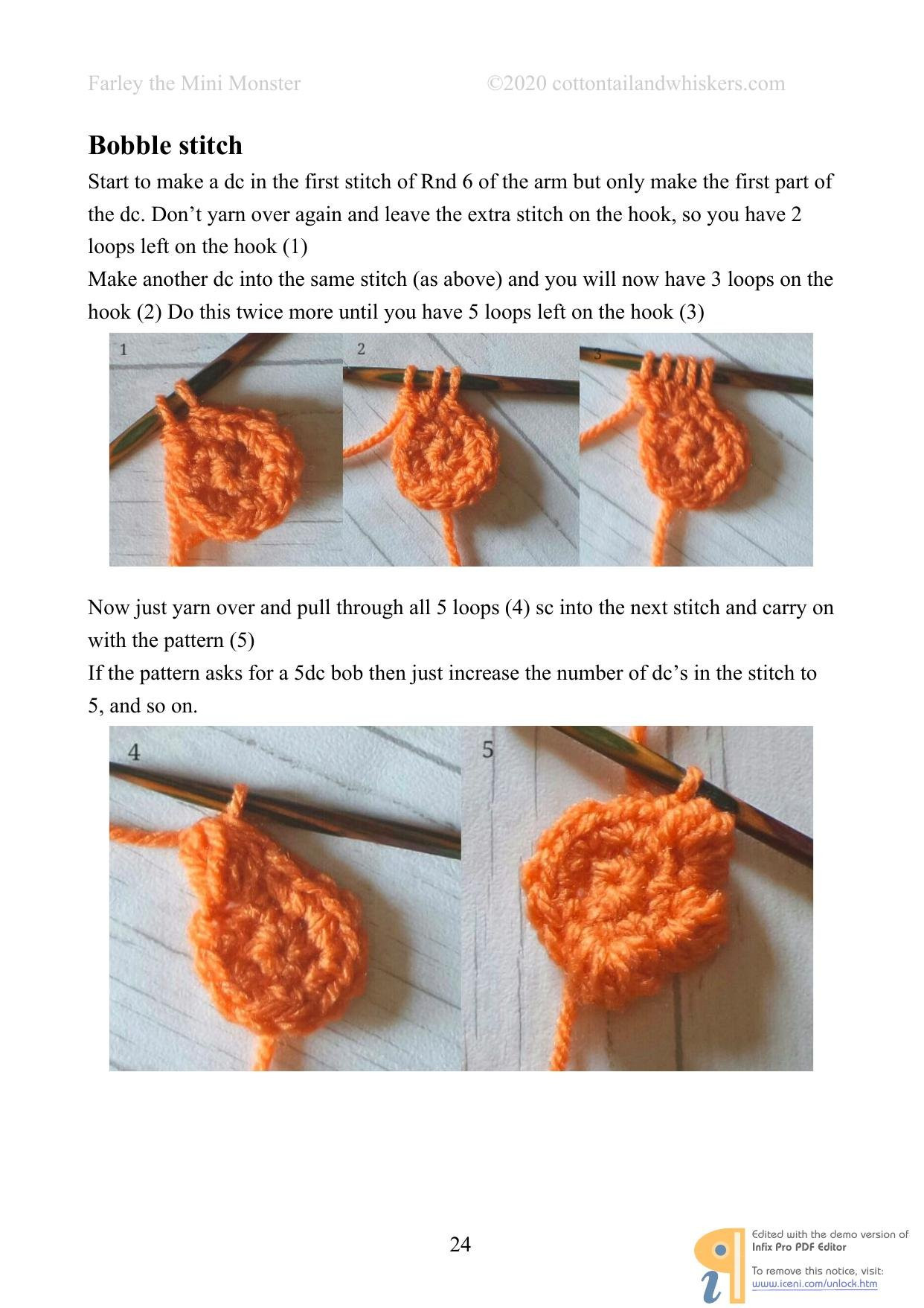 Farley the Mini Monster Crochet Pattern by Cottontail & Whiskers