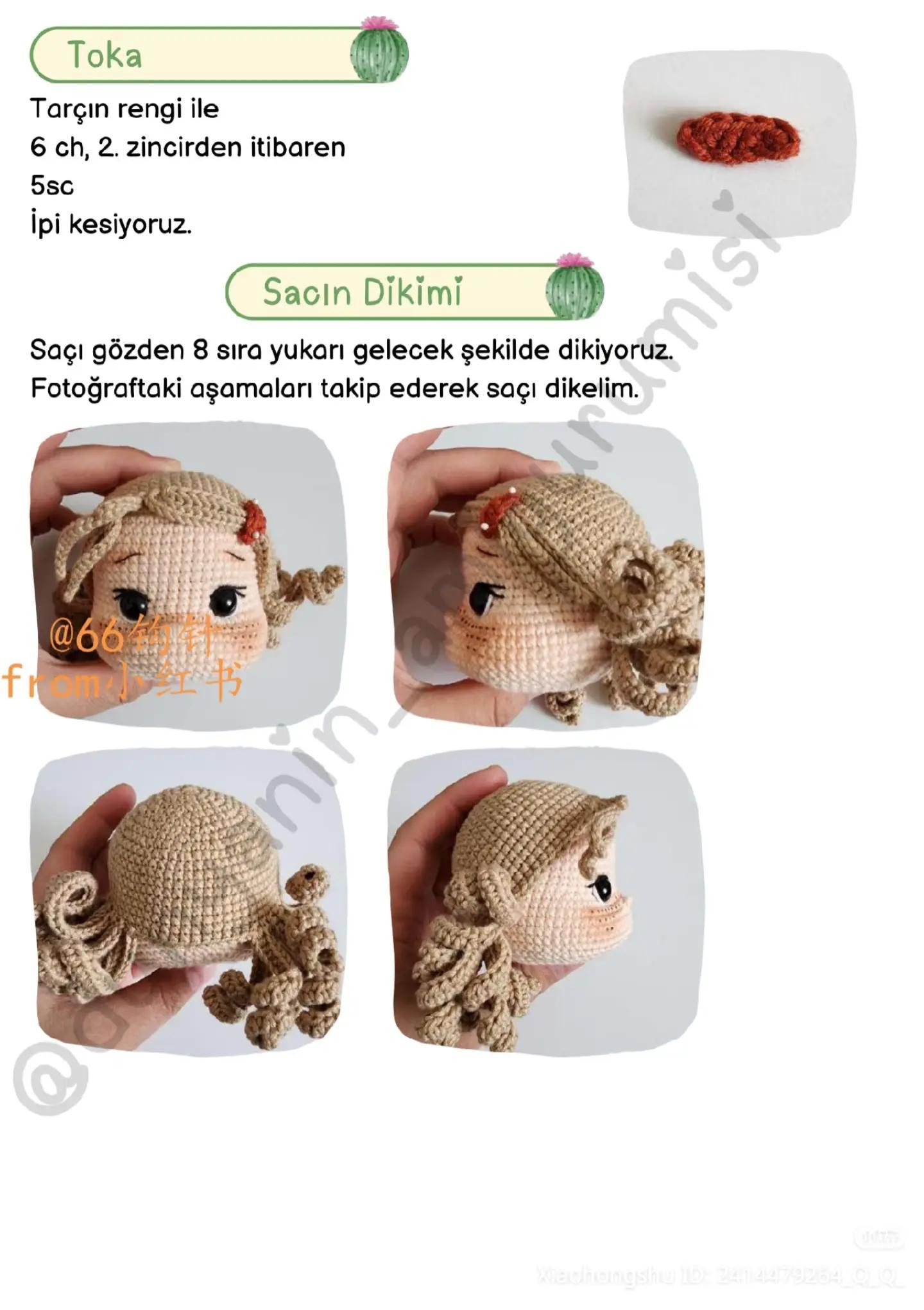 Farya Doll Amigurumi Crochet Pattern with Cactus