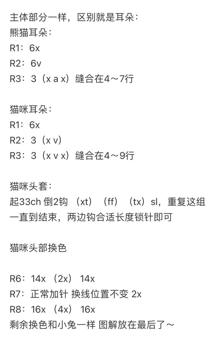 Fat Huanhuan Crochet Amigurumi Pattern Chart