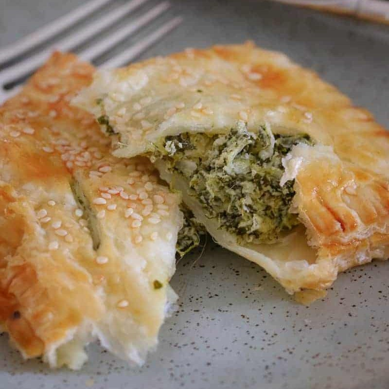 Feta, Spinach & Ricotta Rolls - Golden Flaky Puff Pastry Vegetarian Snacks