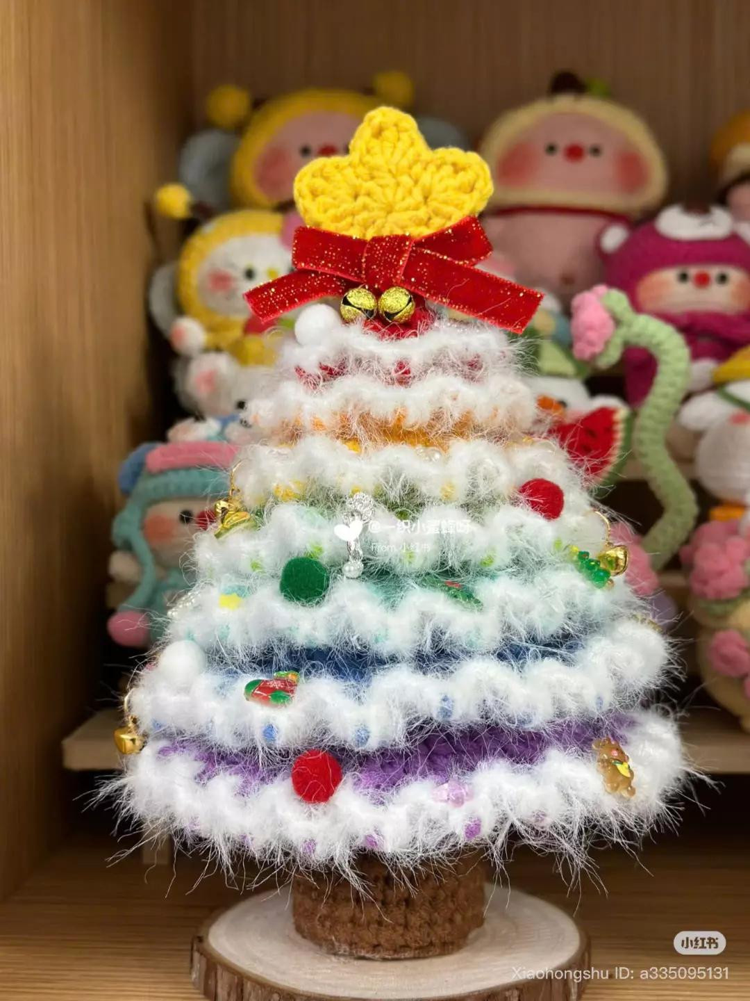 Fluffy Crochet Christmas Tree Pattern Chart with Star Topper