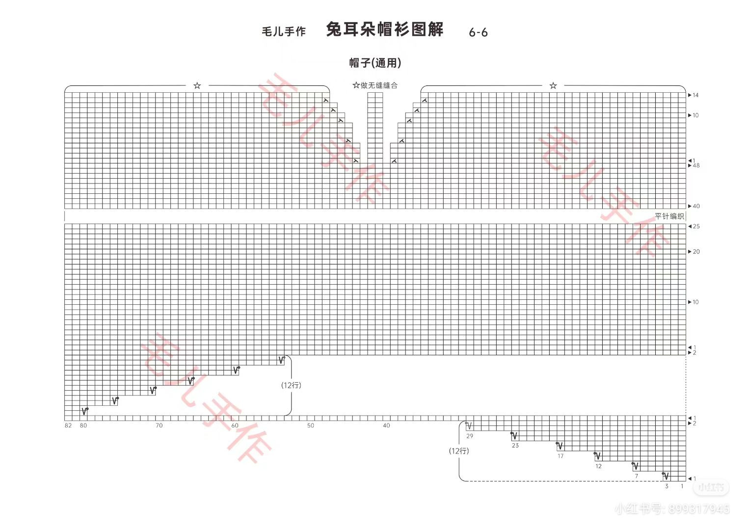 Fluffy Rabbit Ear Hoodie Knitting Pattern and Chart