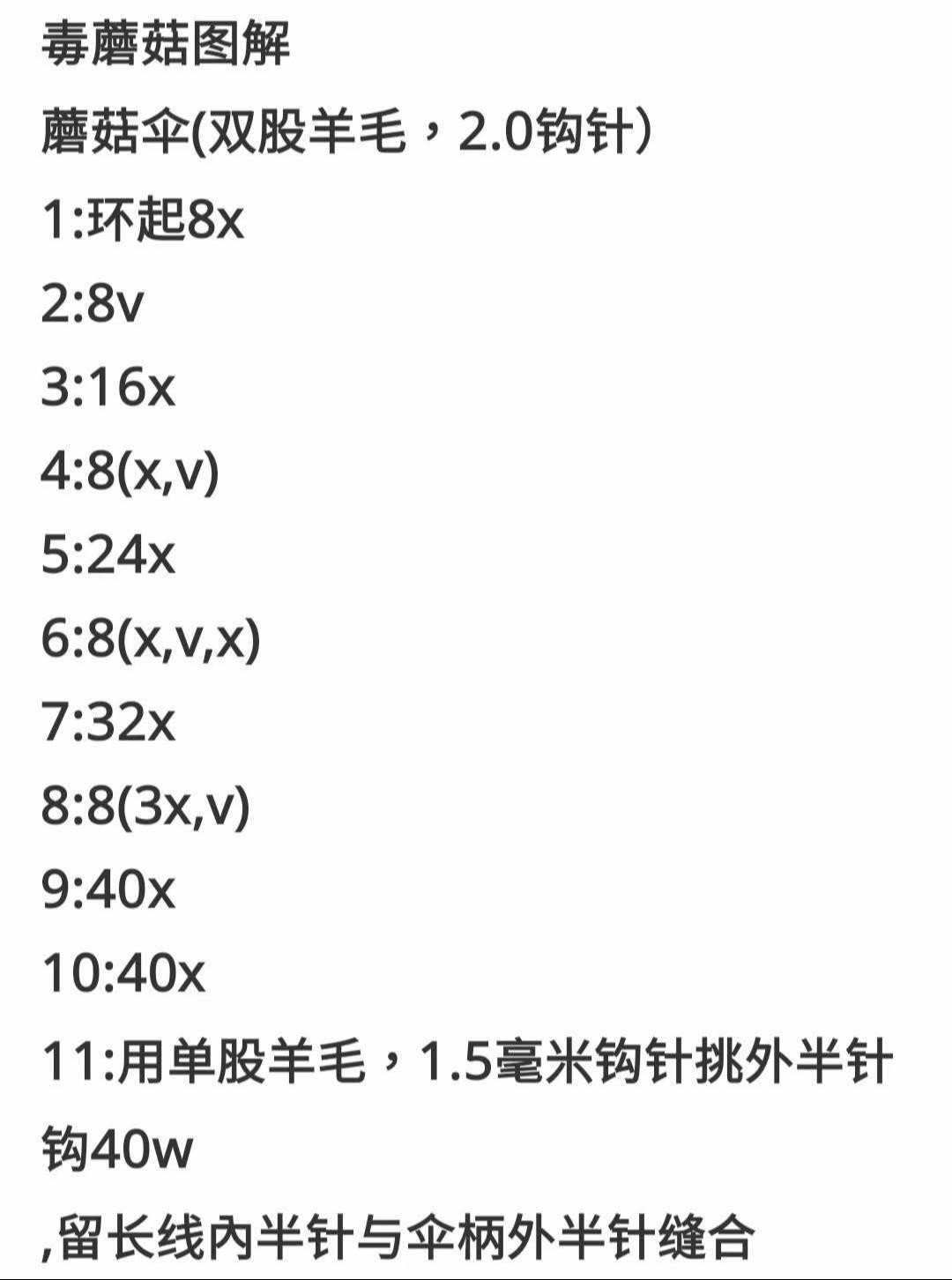 Forest Poisonous Mushroom Crochet Keychain Pattern