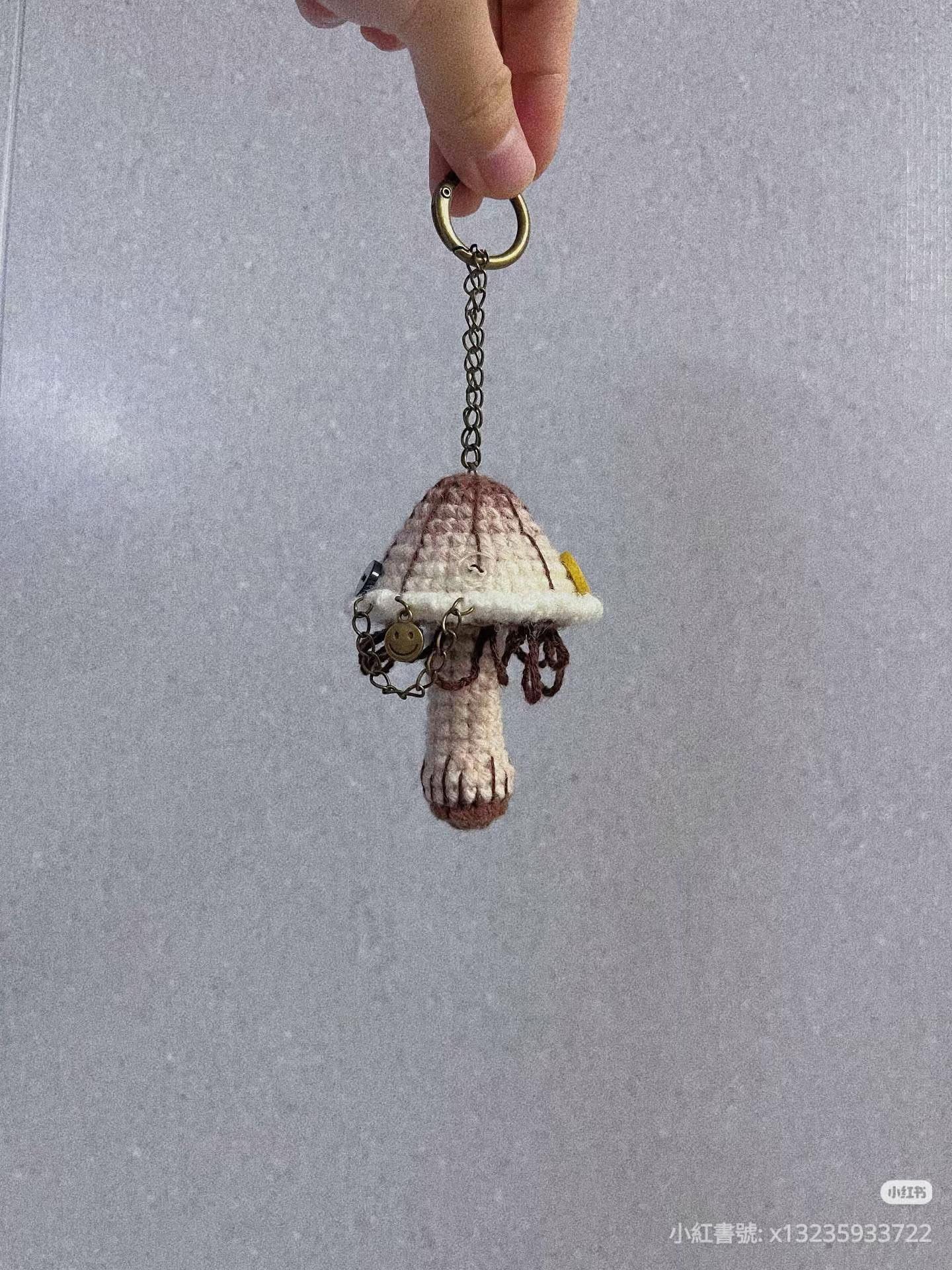 Forest Poisonous Mushroom Crochet Keychain Pattern