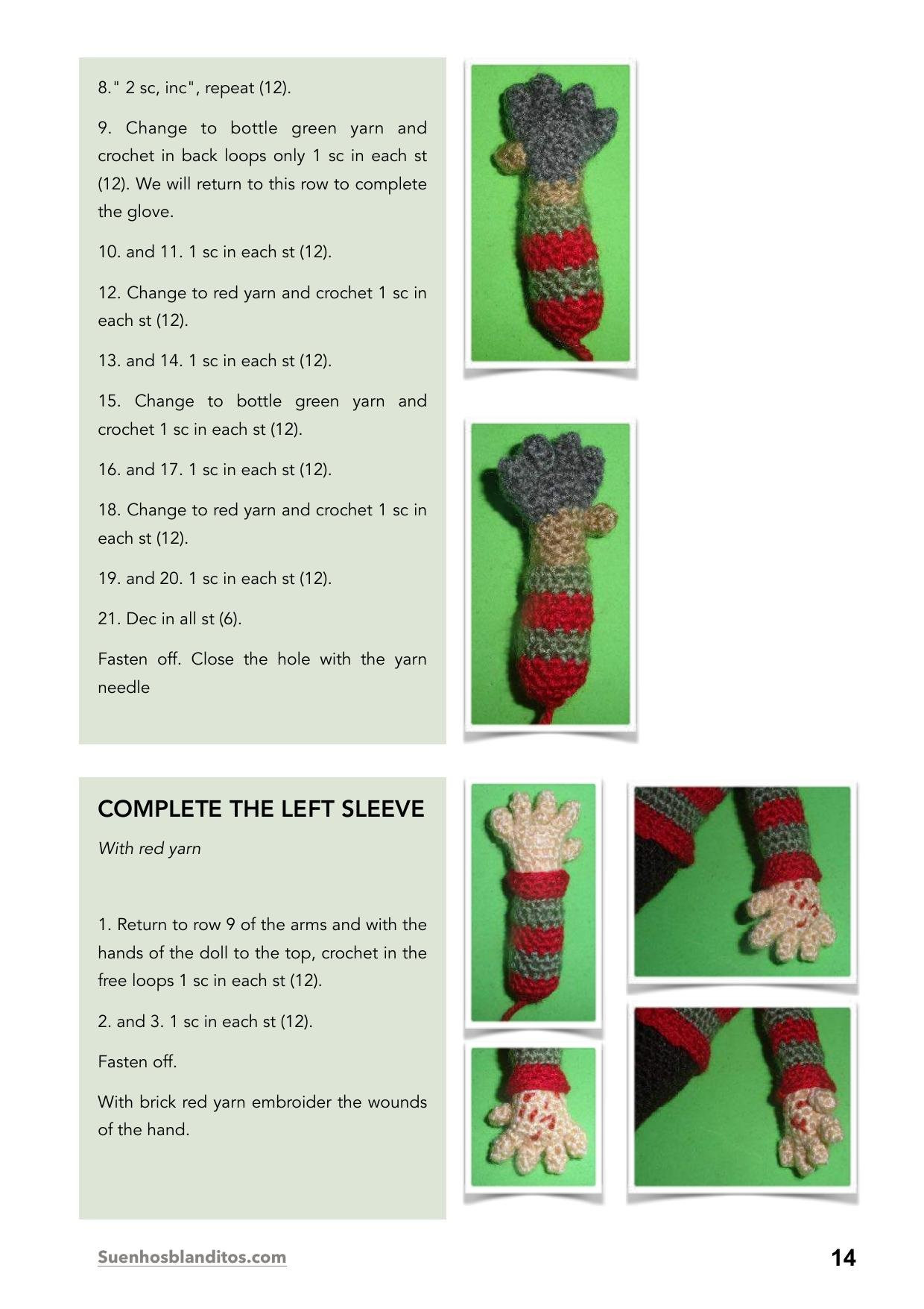 Freddy Krueger Amigurumi Pattern by Sueños Blanditos - Horror Doll Crochet Tutorial