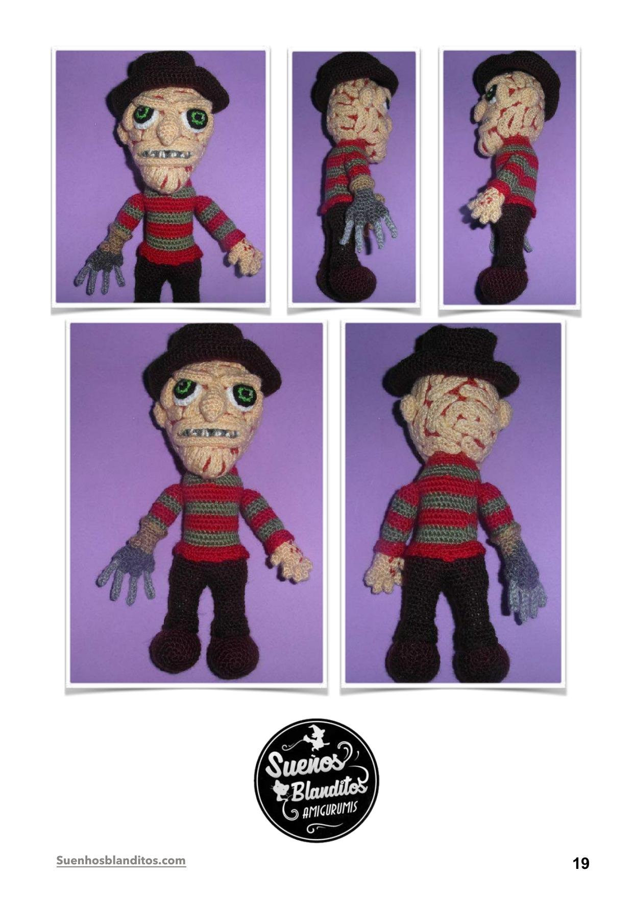Freddy Krueger Amigurumi Pattern by Sueños Blanditos - Horror Doll Crochet Tutorial