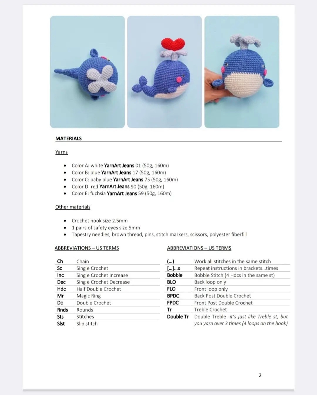 Free Amigurumi Cupid Whale Pattern with Heart Spray