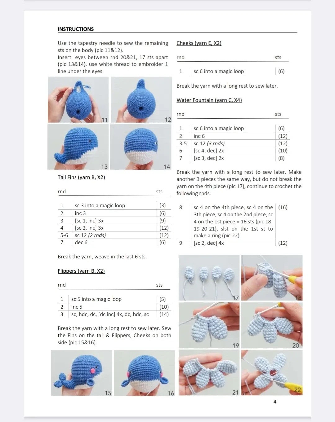 Free Amigurumi Cupid Whale Pattern with Heart Spray