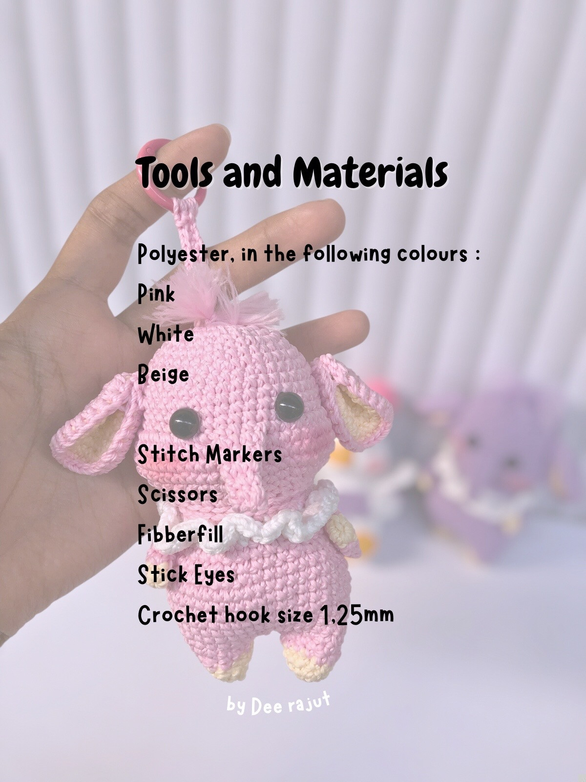 Free Amigurumi Elephant Pattern: Head, Nose, Legs, Ears & Hands