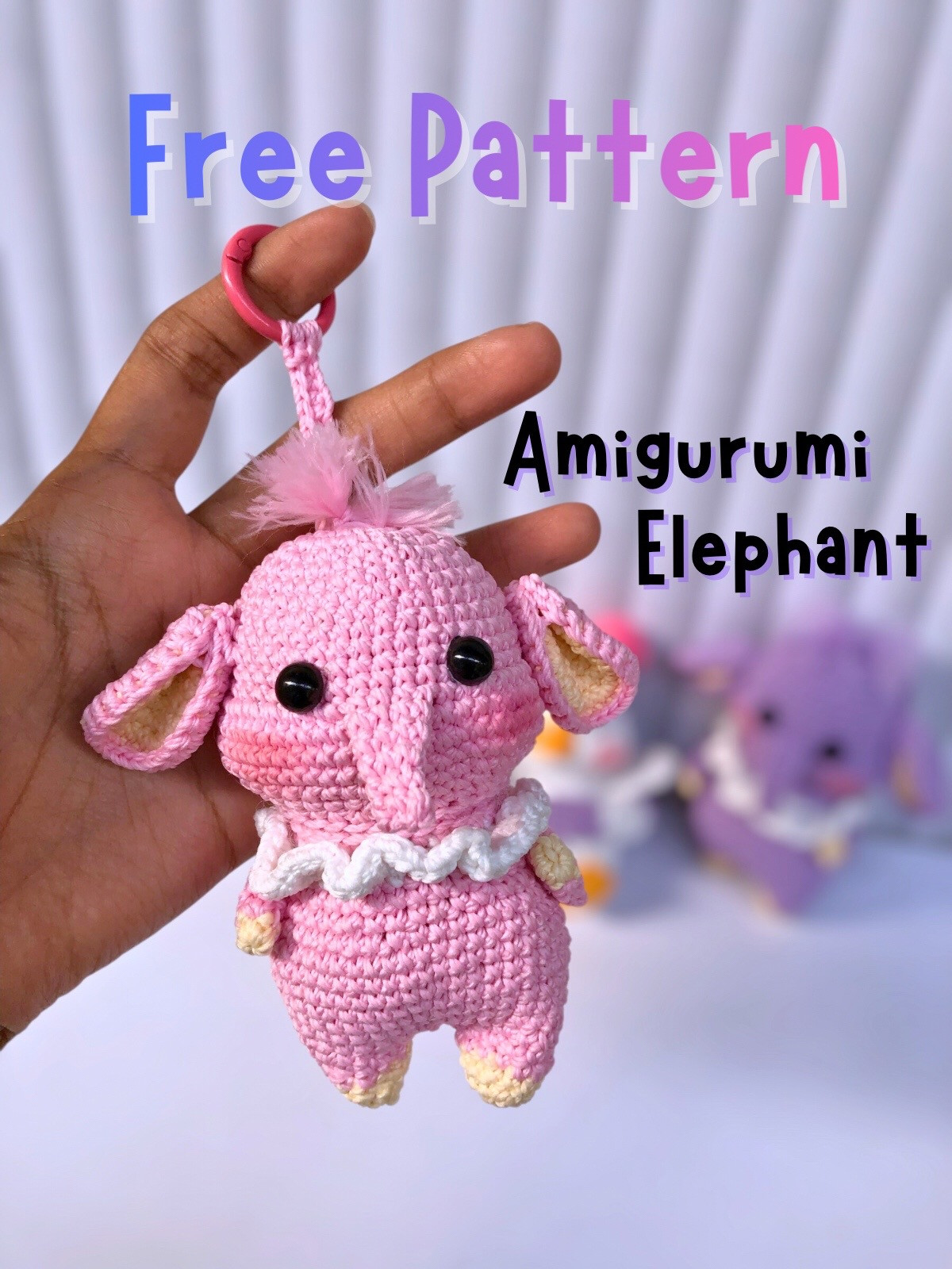Free Amigurumi Elephant Pattern: Head, Nose, Legs, Ears & Hands