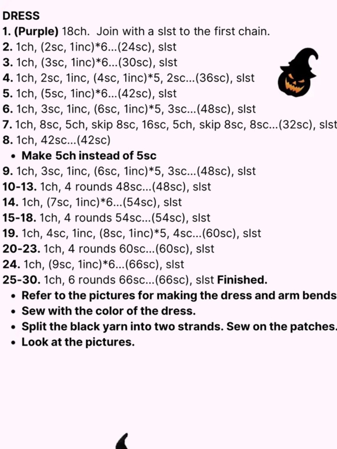 Free Amigurumi Witch Doll Pattern with Detailed Instructions