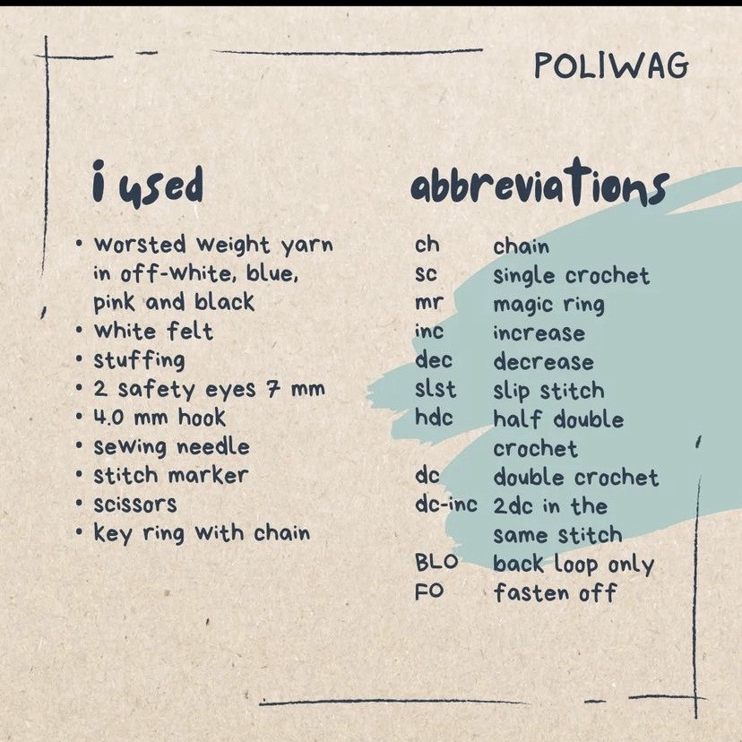 Free Beginner-Friendly Crochet Pattern for Poliwag Keychain