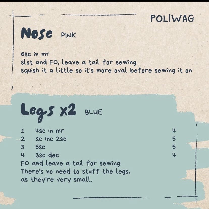 Free Beginner-Friendly Crochet Pattern for Poliwag Keychain