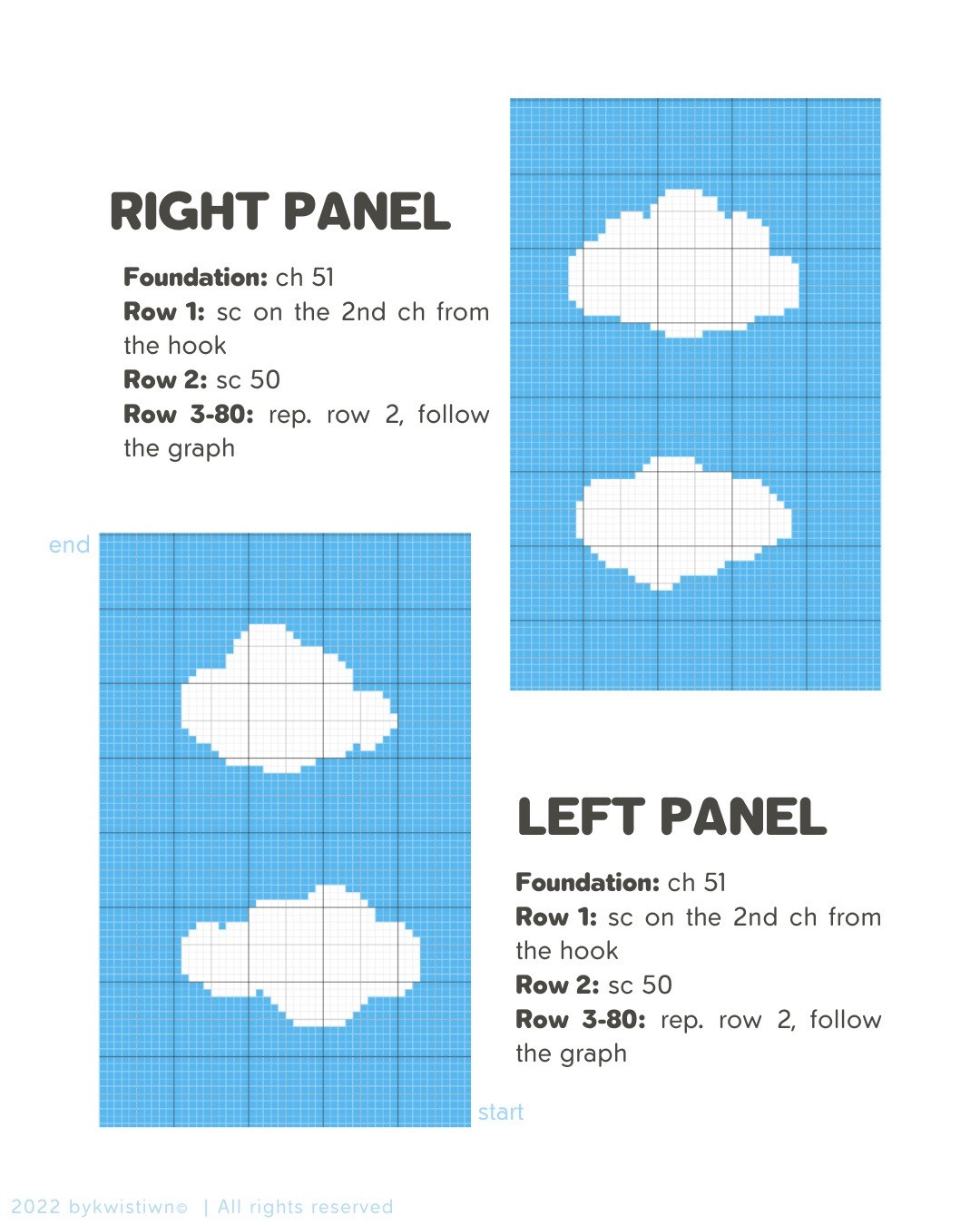 Free Cloudigan Crochet Cardigan Pattern with Cloud Graph Chart and Size Guide