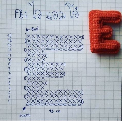 Free Crochet Alphabet Pattern: Letters D, E, H Charts