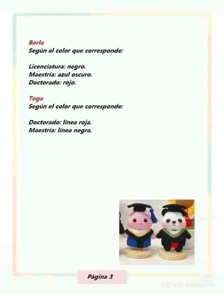 Free Crochet Amigurumi Graduation Pattern: Pig, Panda, Bear, and Rabbit in Gowns with Cap Instructions