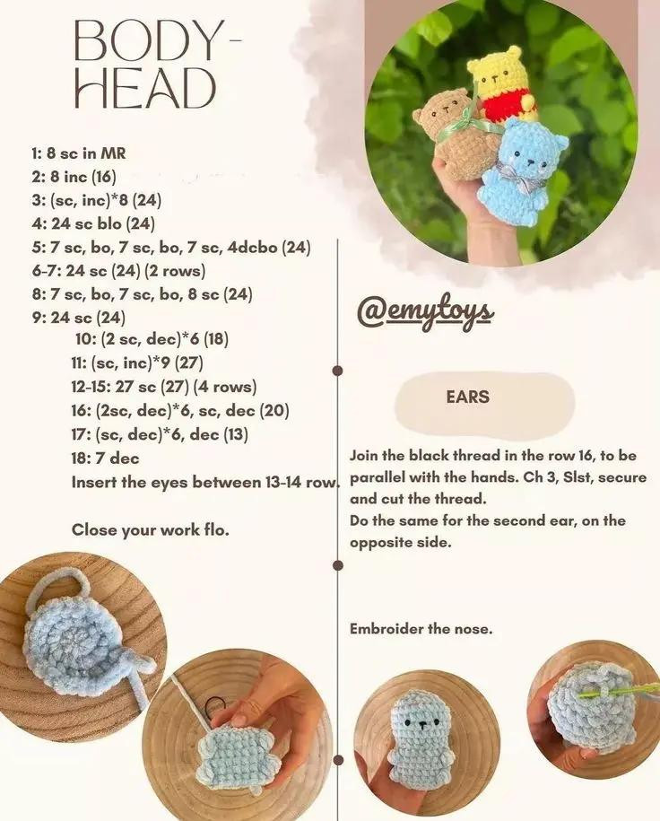 Free Crochet Amigurumi Patterns: Cute Lamb, Milk Bear, Cinnamoroll, Cupcake, and Stitch Doll Charts