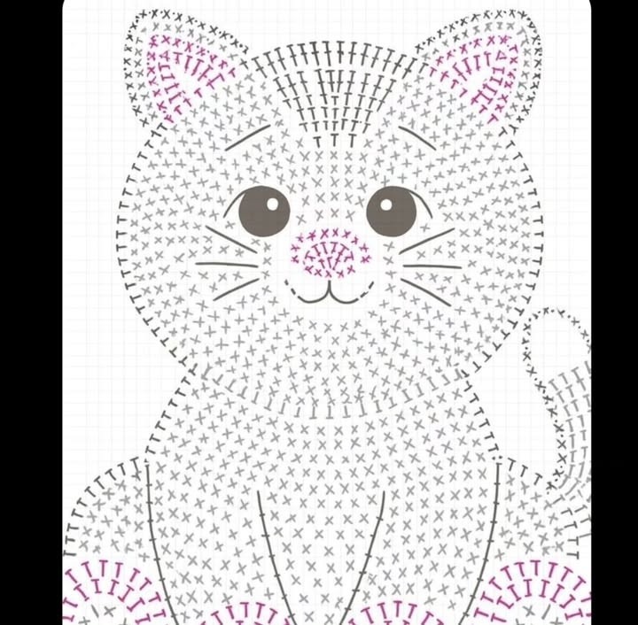 Free Crochet Animal Patterns: Squirrel, Cat Head, and Swan Flat Charts for Wall Art or Rugs