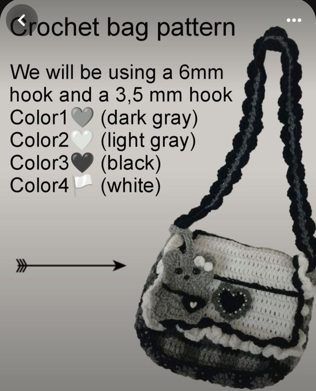 Free Crochet Bag Pattern: Cute Gray Plaid Shoulder Bag with Teddy Bear Charm Tutorial