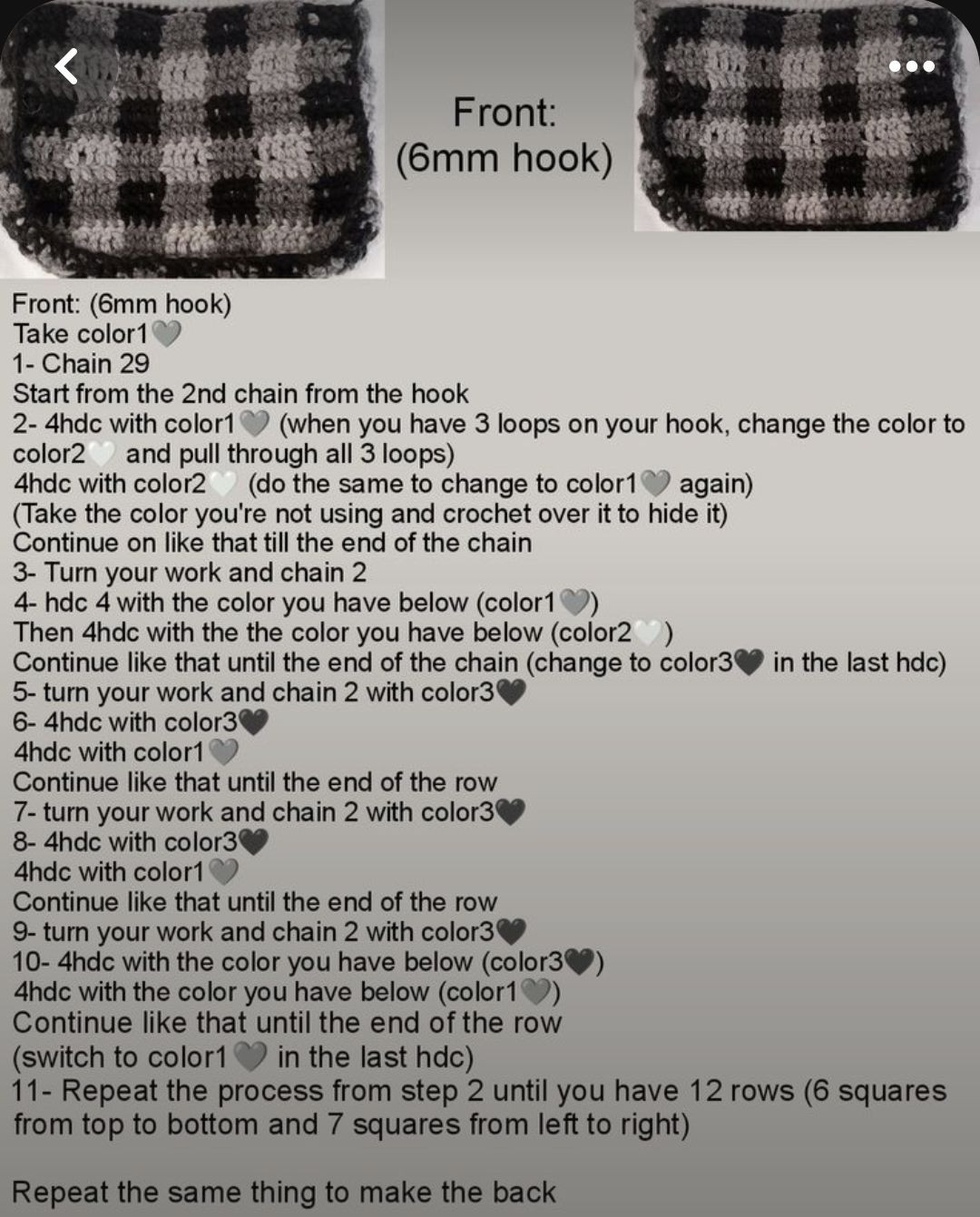 Free Crochet Bag Pattern: Cute Gray Plaid Shoulder Bag with Teddy Bear Charm Tutorial