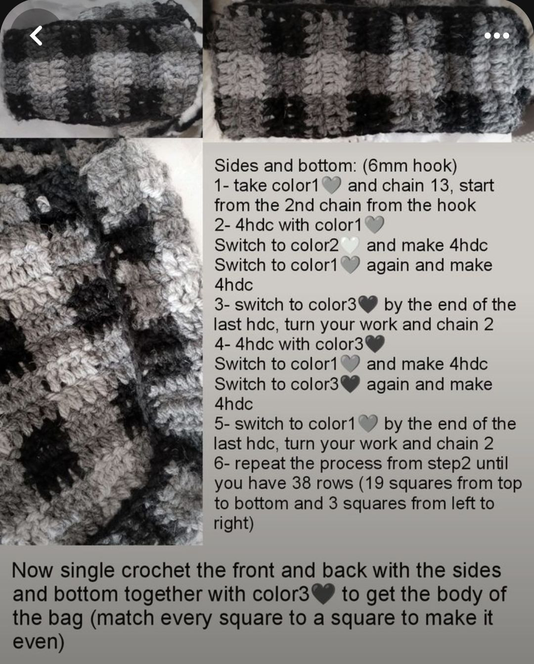 Free Crochet Bag Pattern: Cute Gray Plaid Shoulder Bag with Teddy Bear Charm Tutorial