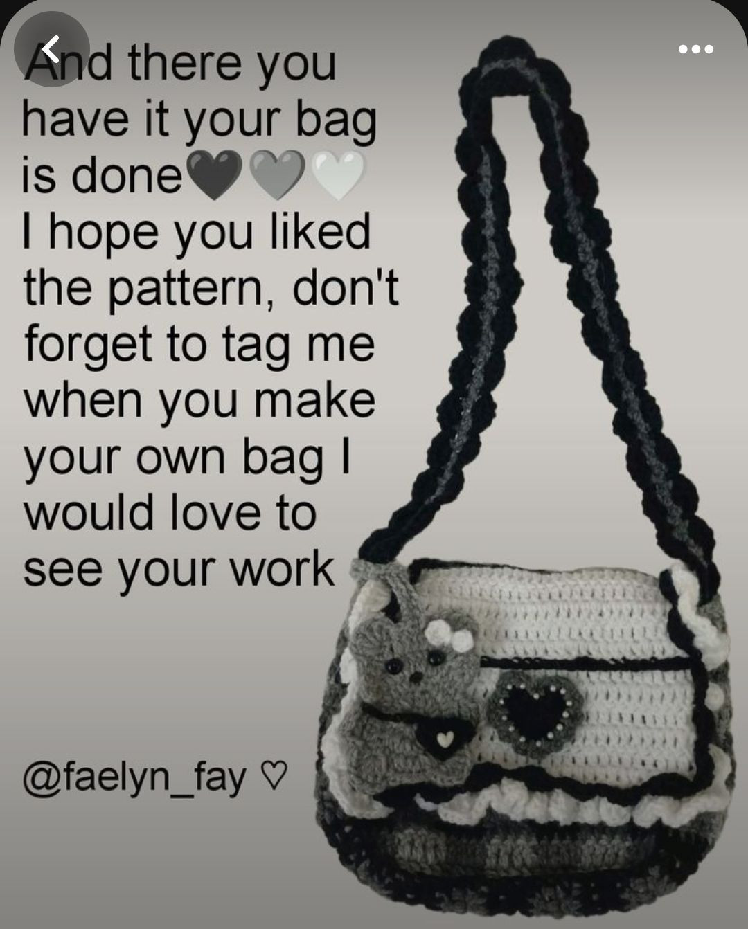 Free Crochet Bag Pattern: Cute Gray Plaid Shoulder Bag with Teddy Bear Charm Tutorial