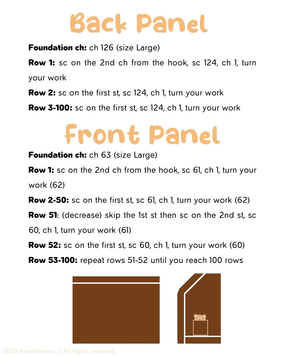 Free Crochet Bear Cardigan Pattern: Brown Button-Down Sweater with Cute Bear Applique Pocket