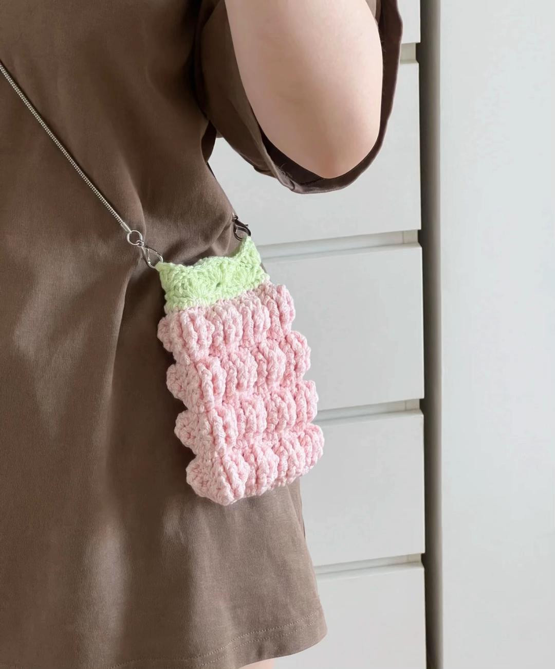Free Crochet Bubble Card Holder Chart - Pastel Pink and Yellow